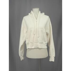 Aritzia TNA Sweatfleece Hoodie Womens Small Boyfriend Fit Zip Up Fleece Jacket